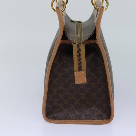 CELINE Macadam Canvas Hand Bag Pvc Leather Brown Gold - Picture 5 of 12
